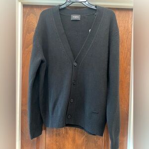 The Kooples Men’s Wool Blend Black Relaxed Fit Cardigan Sz S NWT